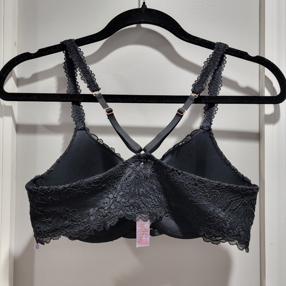 Savage X Fenty Romantic Corded Lace Front-Closure Push-Up Bra Black - Picture 13 of 17